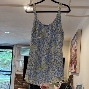 Lane Bryant Floral Tank Top in Blue and Yellow
